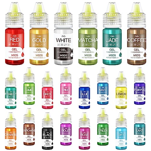 Lebensmittelfarbe Gel - 22 Farben Gel Lebensmittel Farben für Kuchen, Backen, Kekse, Macaron - Zuckerfrei Konzentrierte Farbe
