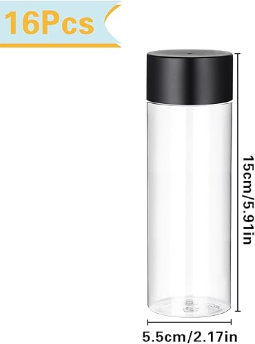 Miniatura 2 de 16 botellas sensoriales vacías con tapas, 10 onzas, de plástico transparente, reutilizables, a prueba de fugas, decorativas, para manualidades,