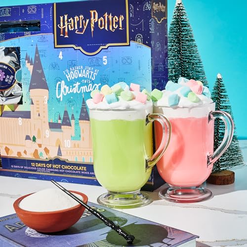 Harry Potter - 12 Tage heiße Schokolade - enthält 12 Farbwechsel-Hot Chocolate Mischungen in 4 Farben und 1 Rührstab - offiziell lizenziert