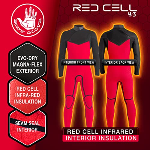 Body Glove Men's Red Cell 4/3Mm Chest-Zip Full Wetsuit #TOP2