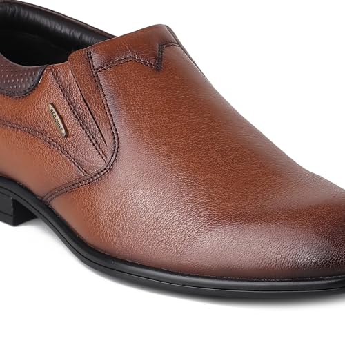 Image of Red Chief Mens Red Chief Genuine Leather Formal Slip on for Men | Pull-on Shoes for Men | Tan | Rc3975lr Oxford