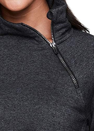 RBX Activewear Women's Fleece Sweatshirt Fashion Pullover With Pockets, Zip Mock Neck and Thumb Holes - Image 6