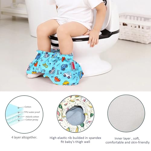 Image of VParents Padded Underwear for Babies and Toddlers with 3 Layers of Cotton Padding Potty Training Pull Up & Diaper-Free Time (3-4 years) Car