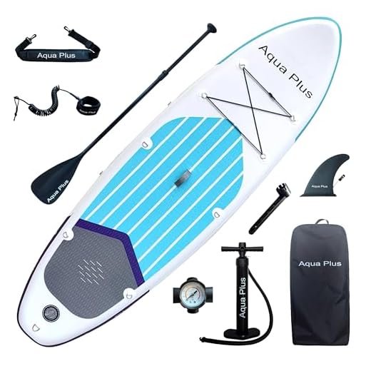 Aqua Plus Sup Inflable de 15cm de Grosor para Todos los Niveles de Habilidad, Paleta Ajustable, Bomba, Mochila de Viaje ISUP, Tabla de Remo Inflable para jóvenes y Adultos