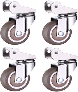 Ruedas 4 Piezas Rueda giratoria de Goma Rueda de Madera contrachapada Mesa de Centro para Cuna de bebé Rueda Universal Carrito para Silla giratoria Reemplazo de Accesorios Rueda de Freno Silencio