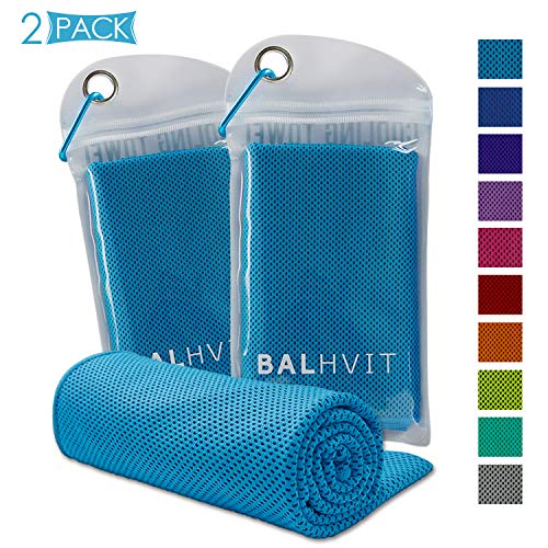 Balhvit 2 Pack(40"×12") Instant Relief Cooling Towel for Neck, Ice Towel, Microfiber Towel