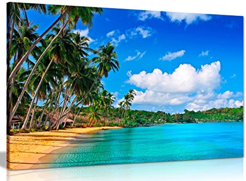 Paradise Beach Canvas Wall Art Picture Print (30x20in)