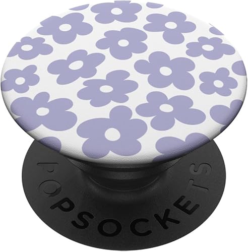 PopSockets de popSockets intercambiables con diseño de flores de color lila claro