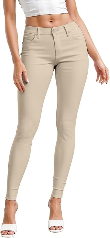 Hybrid & Company Pantalones casuales de trabajo para mujer Hyper Ultra Stretch, cómodos y ajustados