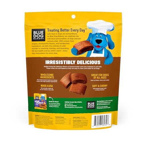 Image of Blue Dog Bakery, Softies Peanut Butter Chewy, Medium Dog Treats 20oz 1pk