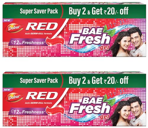 Dabur Red Bae Fresh Gel - 300gm (150gm*2) | Fights Bad Breath, Cavity Germs and Plaque | 12hr Freshness | Activ Germ-Kill formula (Pack of 2) (B0CCXZGTTZ) Amazon Price History, Amazon Price Tracker