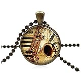 Hecho a mano. Colgante de saxofón, collar de instrumento musical, joyería para amantes de la música