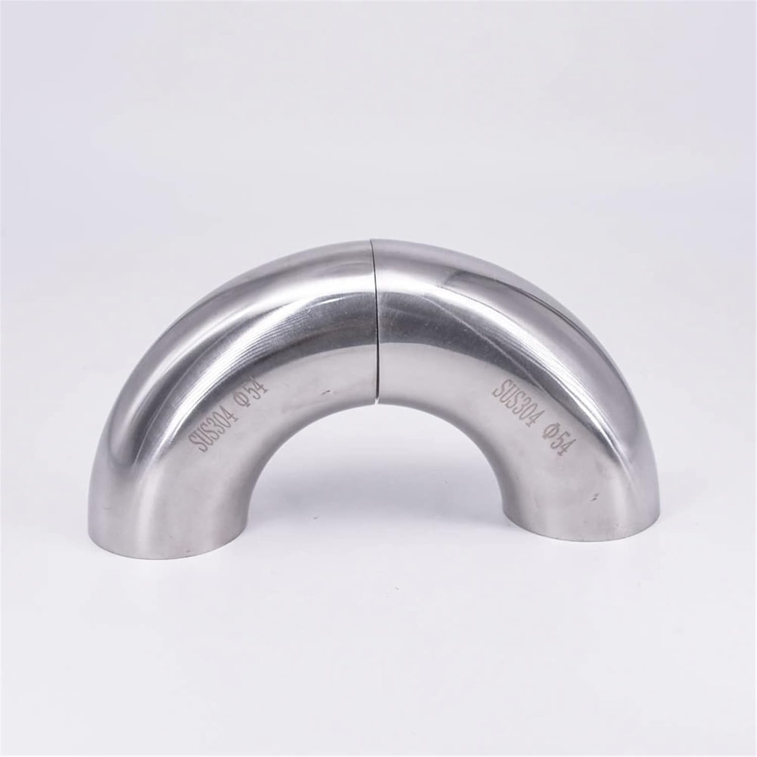 Stainless Steel Elbow Stainless Sanitary Pipe Fitting 54/57/60/63/70/76/80/85/89/102/104/108/114mm OD Butt Weld Elbow 90 Degree SUS 304 Stainless Steel Material(80mm OD)