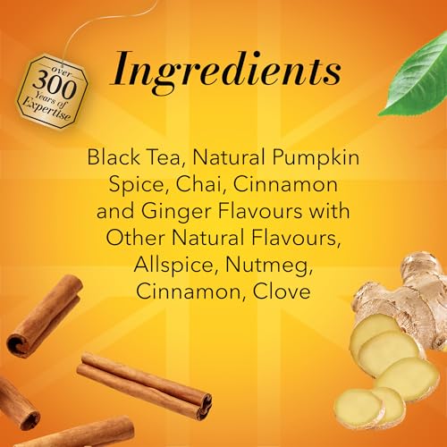 Image of Twinings Pumpkin Spice Chai Black Tea K-Cup Pods for Keurig, 24 Count (Pack of 1), Warm, Spicy & Aromatic, Unsweetened, Caffeinated, Enjoy Hot or Iced