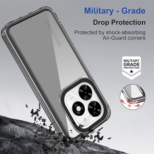 Image of Zapcase Back Case Cover for Tecno Spark Go 2024 | Compatible for Tecno Spark Go 2024 Back Cover | Case Cover with Camera Protection | (TPU + PC | Translucent Black)