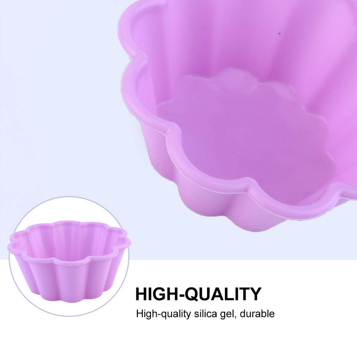 10 Pcs Silicone Cuisson Tasse Muffin Doublure Oeuf Tarte Moule Réutilisable Cupcake Moule Gâteau Fleur Oeuf Tarte Moule De Cuisson Fournitures De Couleurs Aléatoires Moules