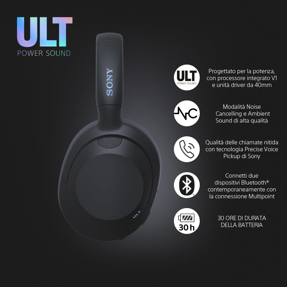 Casque Sans Fil Sony ULT900 Noir - Réduction Bruit - Dettaglio