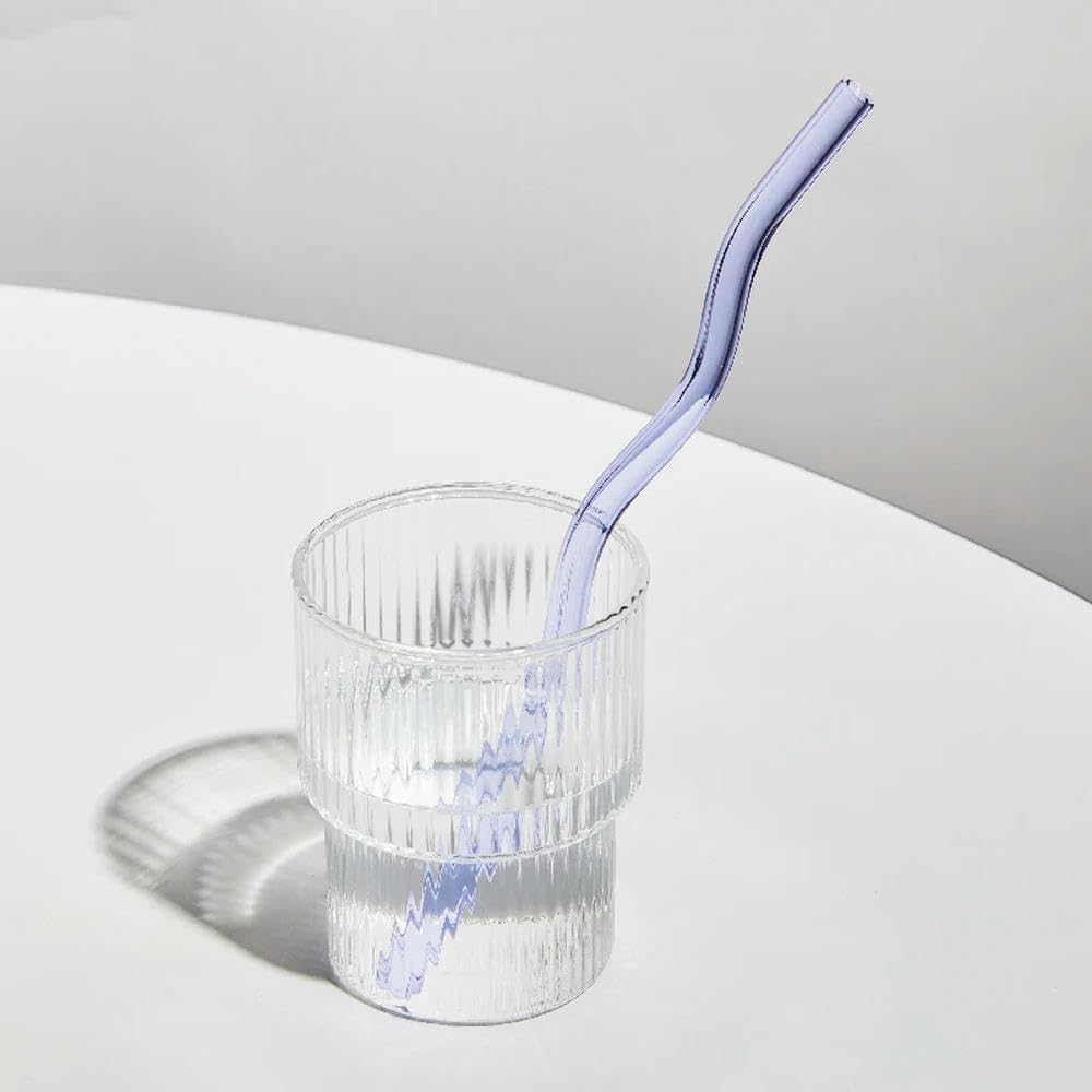 Floriddle Artistry Twist Glass Straws, Reusable Long Straw for Milk Tea