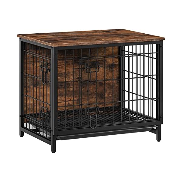 ALLOSWELL-Dog-Crate-Furniture-Indoor-Pet-Crate-End-Table-Wooden-Dog-Furniture-with-Removable-Tray-Decorative-Dog-Kennel-for-SmallMediumLarge-Dogs Indoor Pet Crate End Table