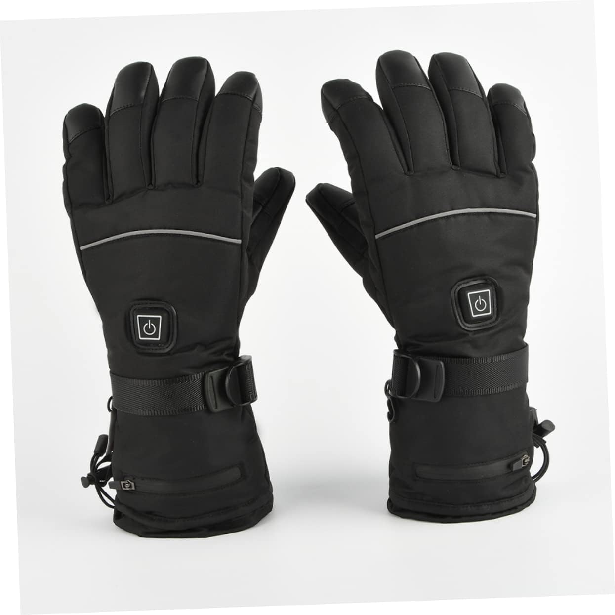 1pair Battery Powered Heated Gloves for Men Adjustable Warmth Gloves for Motorcycle Cycling Compatible Plush and Pu Leather for Outdoor Sports