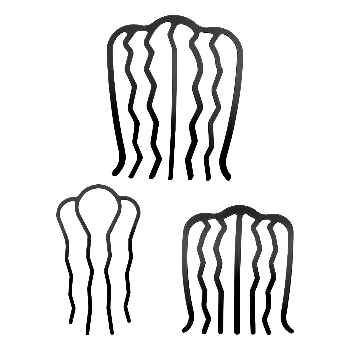 Jagowa 6PCS Hair Fork Pins U Shape French Hair Twist Comb Hair Clips Hair Accessories Women Girls Black, 1 count (Pack of 6)