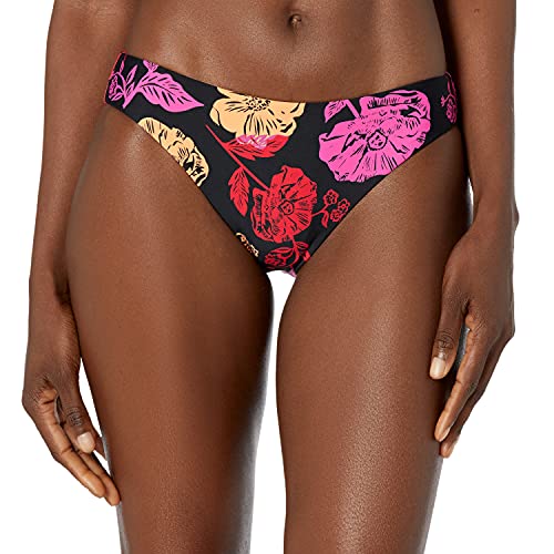 Seafolly Women's Hipster Full Coverage Bikini Bottom Swimsuit, Oasis Floral Black, 10