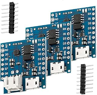 AZDelivery Micro USB Charging Module 1A Lithium Boost Battery Shield 5V for D1 Mini including E-Book (Pack of 3)