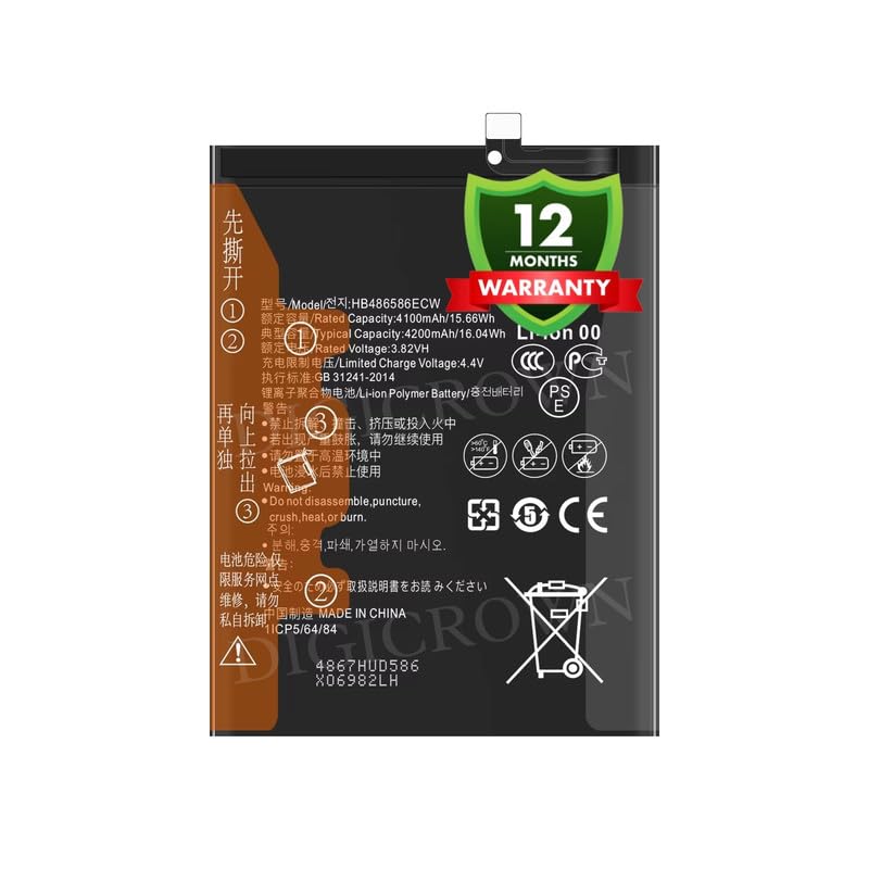 Image of Original HB486586ECW Battery Compatible for Huawei Honor V30 (Honor View30) (OXF-AN00) | Huawei Nova 6 SE (JNY-AL10, JNY-TL10) - (4200mAh) - 1 Year Warranty