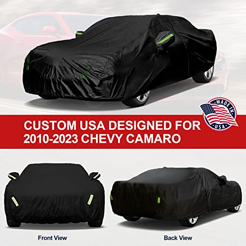 Image of Car Cover for Chevy Camaro 2010-2023 6 Layers All Weather 210T Windproof Waterproof All Weather Protection Outdoor Covers Compatible with Chevy Camaro