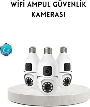 YamanHobi Ampul Tipi WiFi Kamera 2MP Lensli Full HD G r nt  ve Ak ll  Hareket Alg lama -