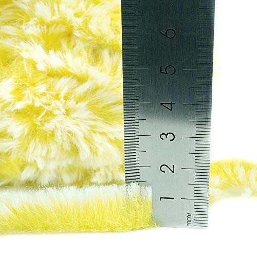Image of NICEEC Faux Fur Yarn Super Soft, Chunky & Fluffy, Eyelash Yarn for Crochet & Knitting(Total Length 210yds /10.6oz) - Yellow /300g