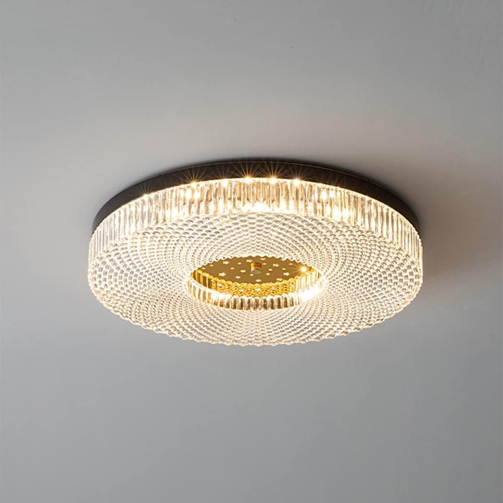 LYMSXAZOU Semi Flush Mount Ceiling Light Hanging Lamp Bedroom LED Modern Living Room Brass Balcony Hallway Entryway Fixture(Noir A)
