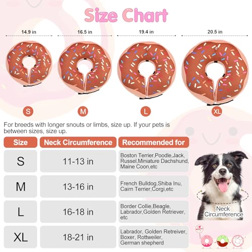 Image of BEAUTYZOO Dog Cone Alternative After Surgery for Large Medium Small Dogs, Soft Inflatable Cone Collar for Dogs Cats, Neck Donut E Collars Dog Recovery Collar to Stop Licking, Chocolate Brown, L