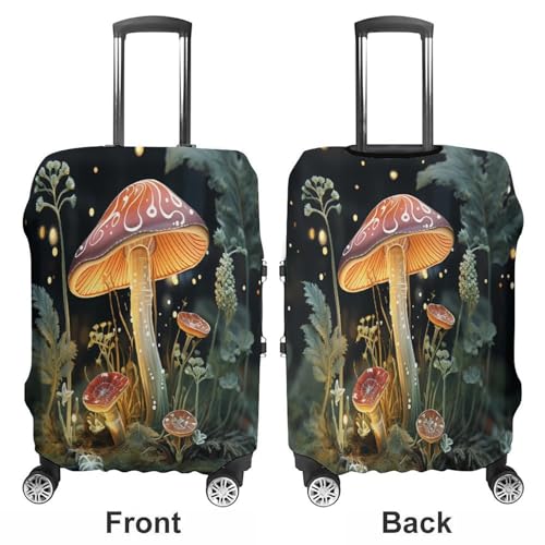 Travel Luggage Cover Butterfly Mushroom Elasticity Washable Baggage Covers Suitcase Protector Fits 18-32 Inch Luggage3