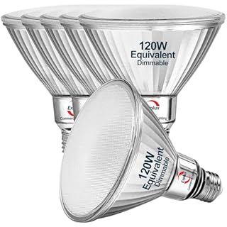 Explux Commercial-Grade LED PAR38, 120W Equivalent, 1500 Lumens, 40000 Hours, Classic Full Glass Flood Light Bulbs, Dimmable, Waterproof & Anti-Ageing, Daylight 5000K Spotlight, 6-Pack