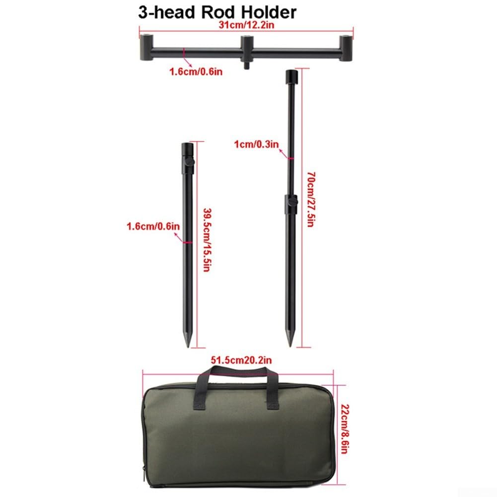 ZYWUOY Karpfenangeln Buzz Bar Set, Direction Tackle mit Tackle Bag Bank Sticks mit 2/3 Rutenauflage Kopf