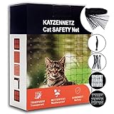 YIBINKI Red de Gatos de Balcón,Transparente,Red de Protección para Gatos Mascotas,para Fijar Balcones,Terrazas,Ventanas,Chimeneas de Techo,Puertas (4x10m, Color: Negro)