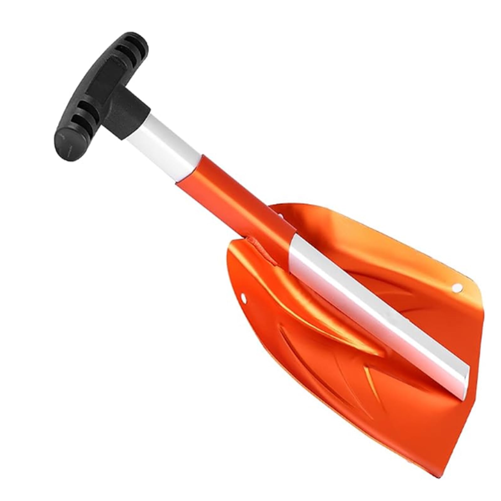 Schneeschaufel-Tragbare multifunktionale Schneeschaufel für den Winter Matériau en alliage d'aluminium Abnehmbare Schneeschaufel mit teleskopierbarem Griff für Auto Garten Outdoor(Orange)