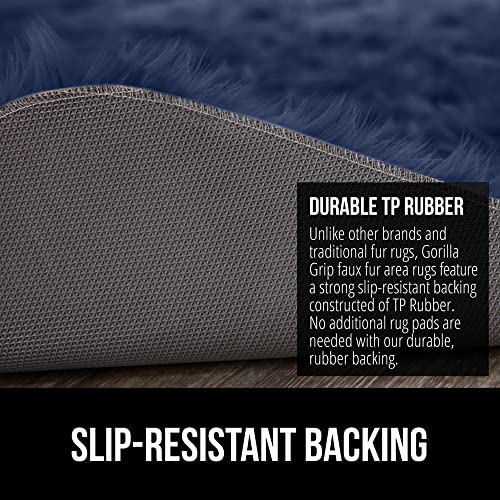 image for Gorilla Grip Fluffy Faux Fur Rug, 6x9, Machine Washable Soft Furry Are