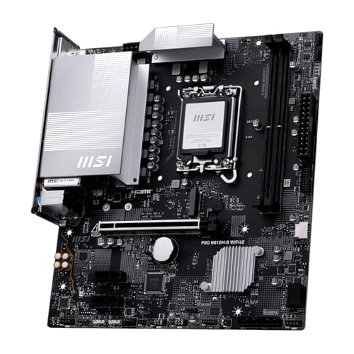 Image of MSI PRO H810M-B WIFI6E Motherboard, mATX - Supports Intel Core Ultra Processors (Series 2), LGA 1851 - DDR5 Memory Boost (6400 MT /s MAX), PCIe 5.0 x16, M.2 Gen4, Wi-Fi 6E, 2.5G LAN