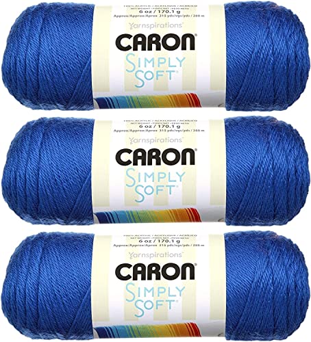 Caron Simply Soft Yarn Solids (3-Pack) Royal Blue H97003-9767 #TOP3