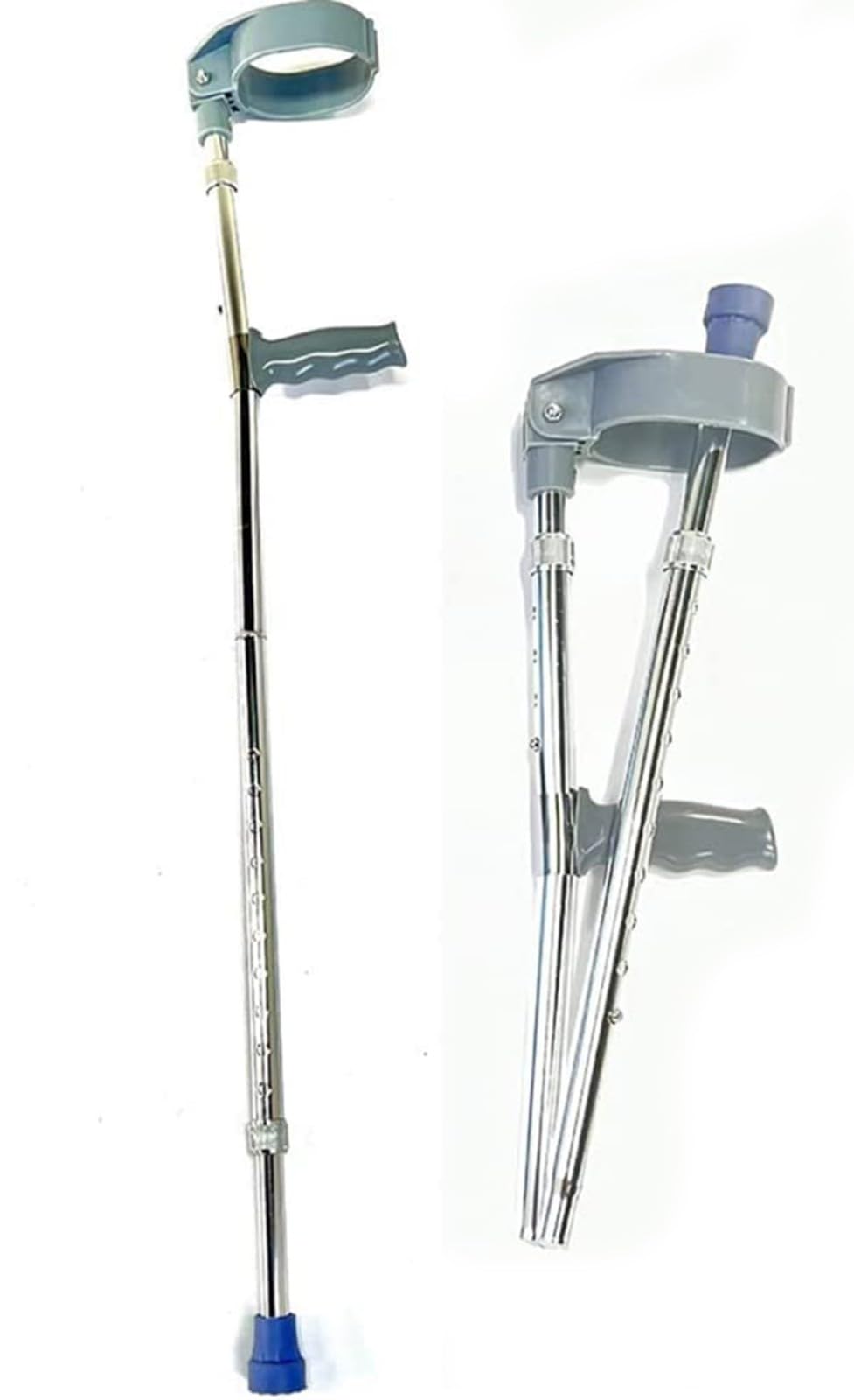 FLYUFO Muletas De Antebrazo Plegables Portátiles para Adultos, Muletas de Codo de Aluminio, Ajustable para Las Axilas para Personas Mayores discapacitadas B