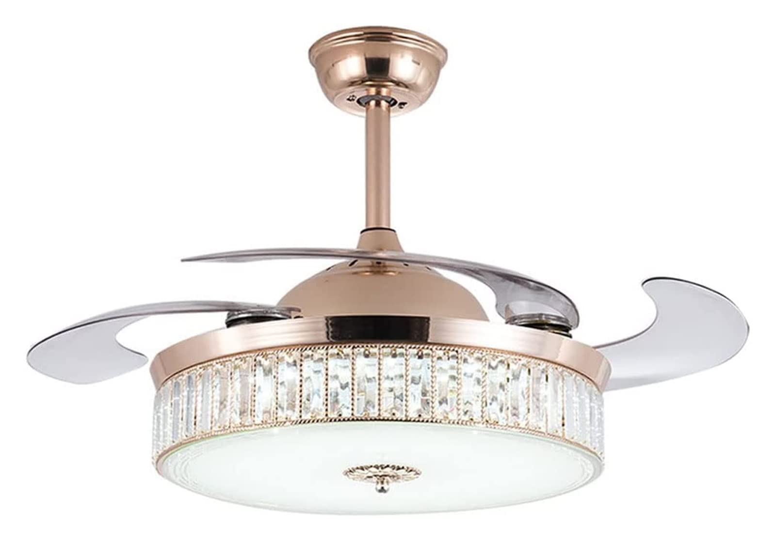 Ventilateur de plafond avec lumière rétractable 42 pouces or