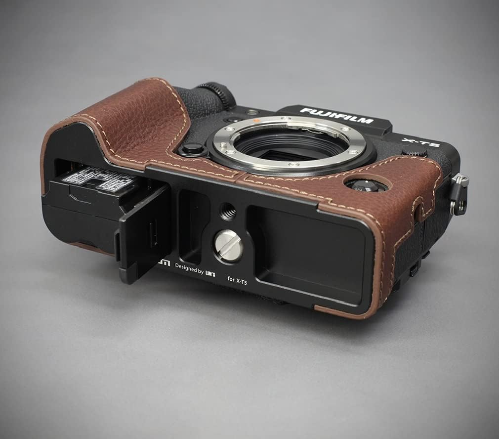LIM'S Genuine Leather Camera Half Case & Dovetail Plate for Fuji Fujifilm X-T5 Case Cover [Brown]