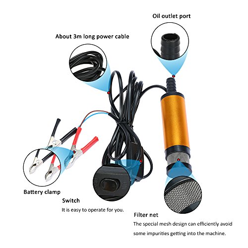 mewmewcat Bomba de água de óleo diesel para combustível 12V Bomba de transferência para caravana de