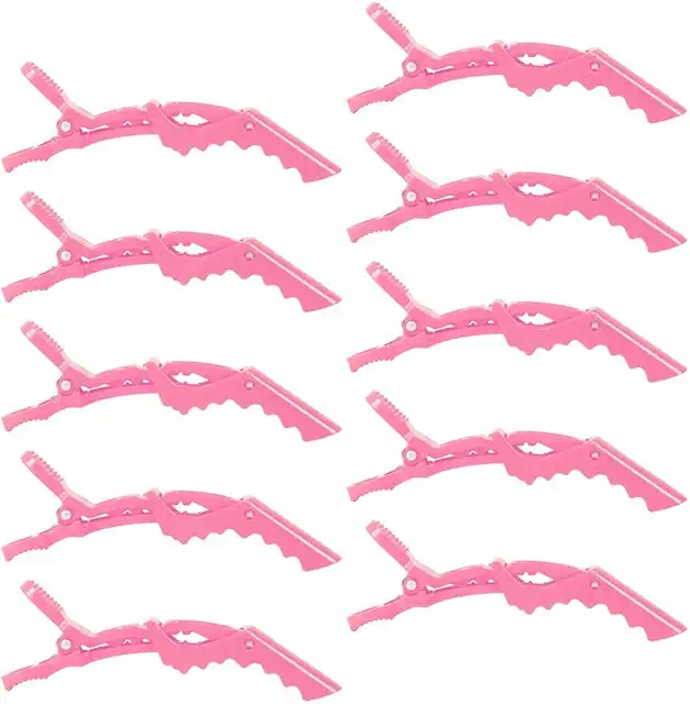 10Pcs Professional Hair Section Clips - Non-Slip Crocodile Clips