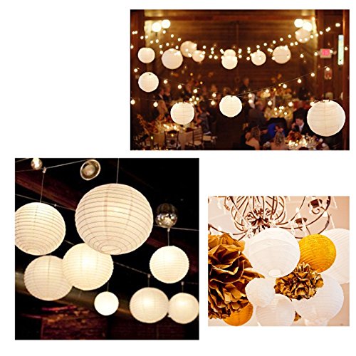 Tytroy 10" White Round Paper Lantern Home Decoration 10 Pack #TOP2