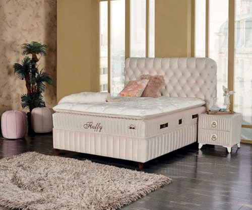 Fluffy Boxspringbett 160x200 cm mit Matratze & Bettkasten | Bett mit Stauraum - Komplettset mit 7-Zonen Orthopädischer Matratze mit Topper – Allergenfrei, Atmungsaktiv | Liegehöhe 67 cm (Beige) Fluffy Boxspringbett 160x200 cm mit Matratze & Bettkasten | Bett mit Stauraum - Komplettset mit 7-Zonen Orthopädischer Matratze mit Topper – Allergenfrei, Atmungsaktiv | Liegehöhe 67 cm (Beige)