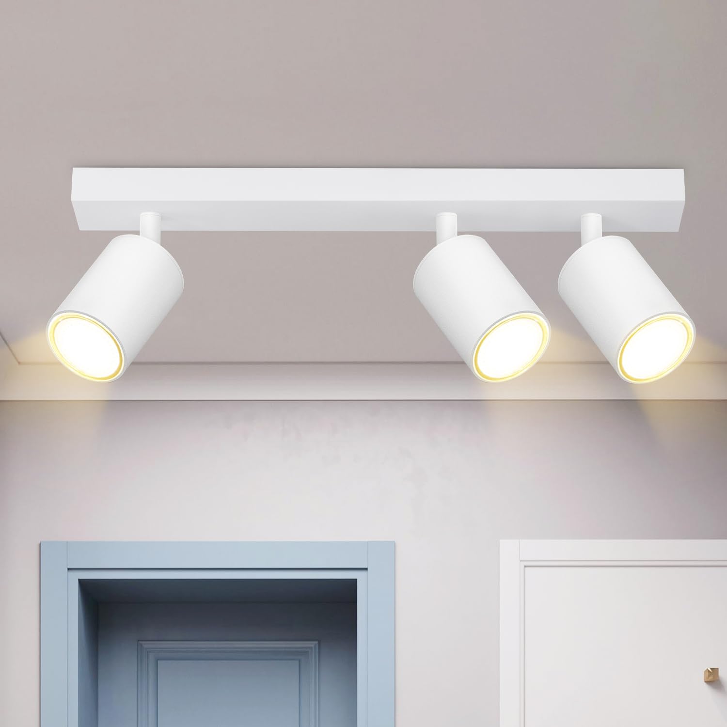 Homefire LED Deckenlampe 6 Flammig Deckenstrahler - 350° Schwenkbar Strahler GU10 Deckenleuchte Weiß flurlampe Spots Innen Deckenspot für Wohnzimmer Küche Schlafzimmer Ohne Leuchtmittel