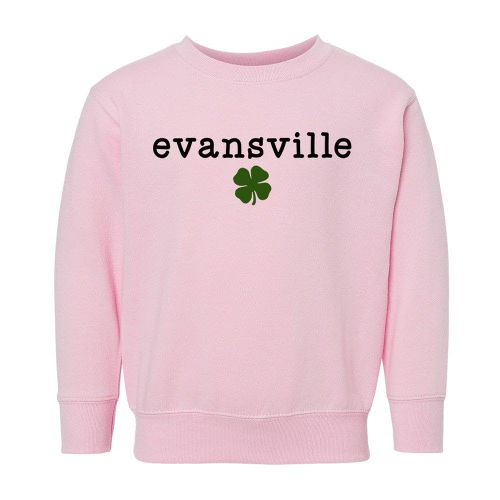 Evansville Shamrock Kids Sweatshirt Toddler 4T Pink